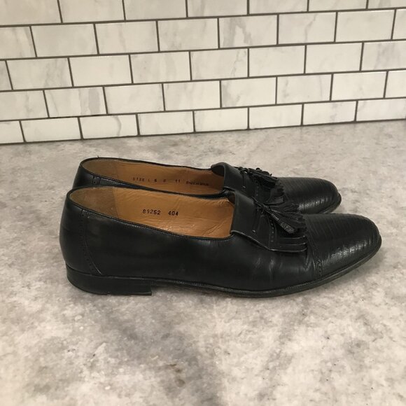 Miguel Angel Shoes Mens Size 11 Genuine Lizard Tassel Loafers Spain Vintage - Picture 1 of 12
